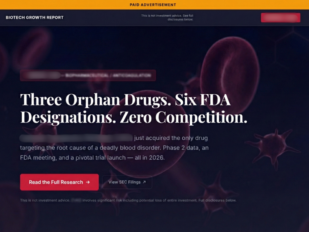 Biotech demo landing page