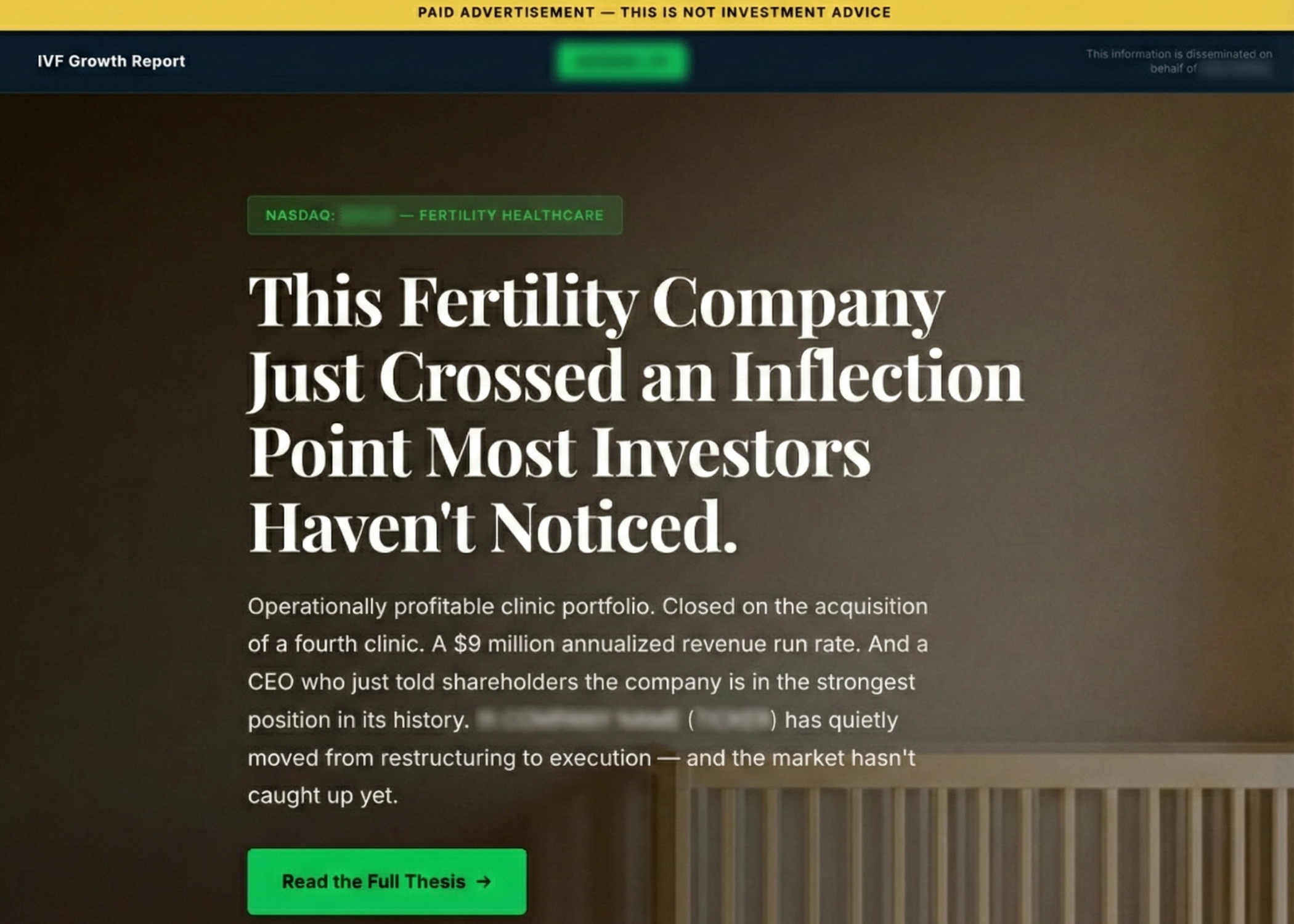 Live campaign landing page