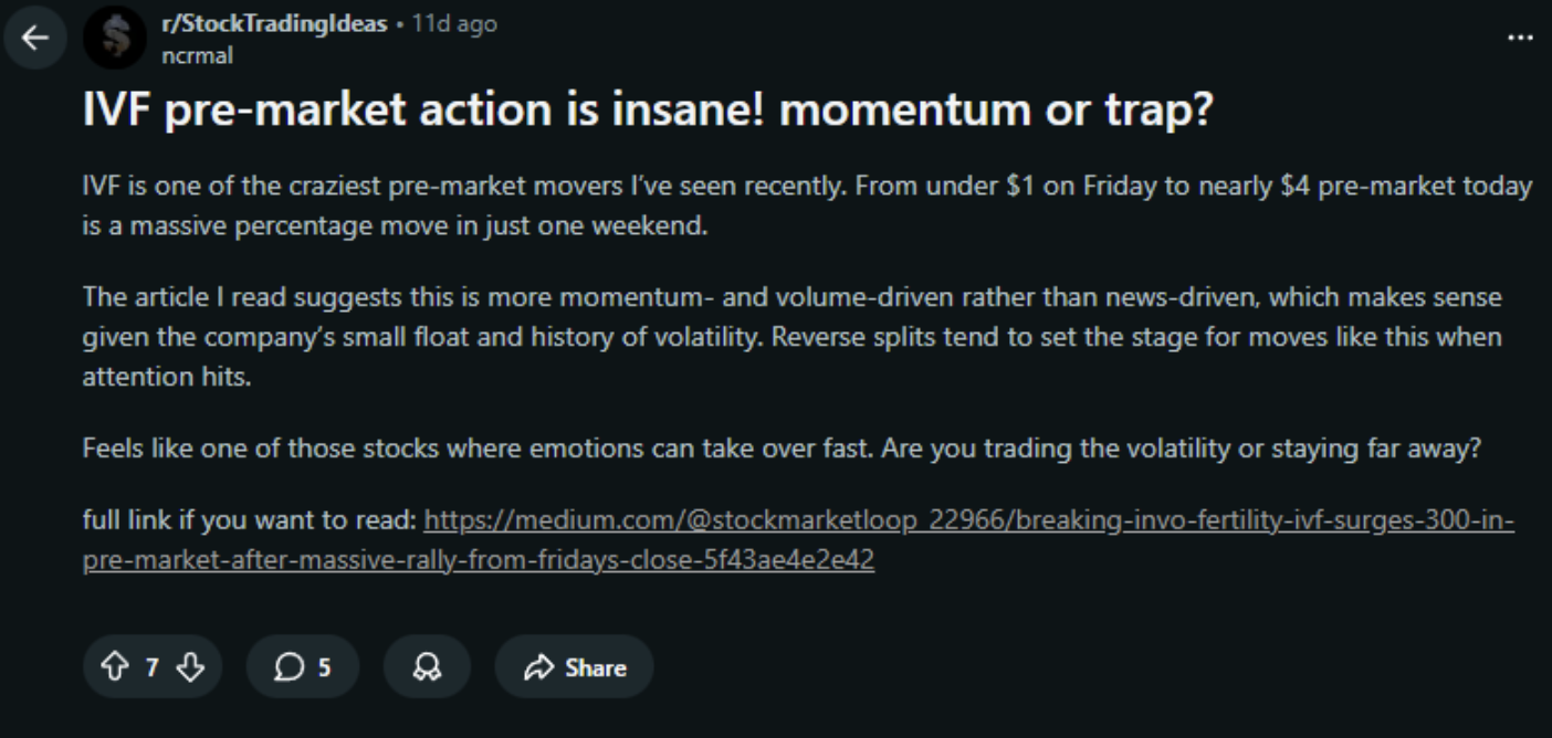 Social media investor discussion